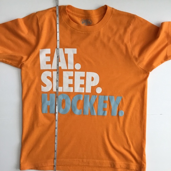 Eat Sleep Hockey Boy’s T-Shirt Short Sleeve Orange Size N/A - Picture 6 of 6
